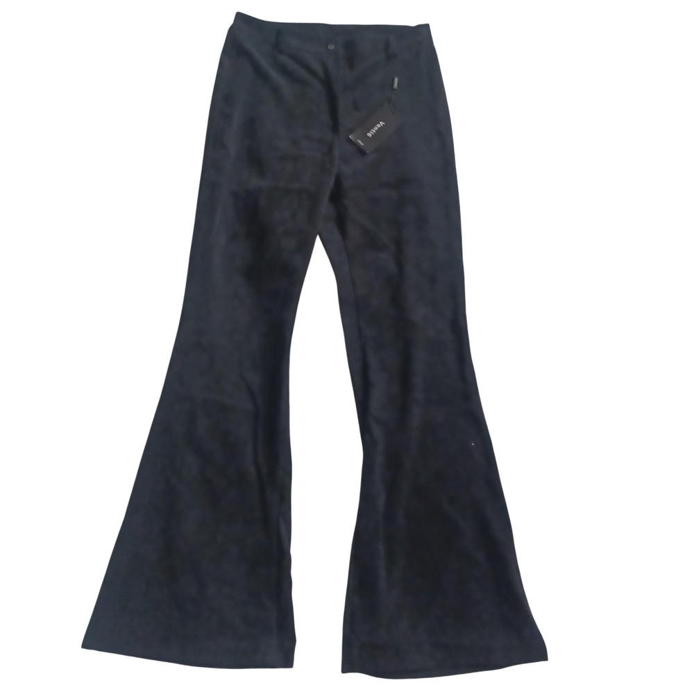 Venti6 Corduroy Dress Pants Womens L Gray Pull On Stretch Pockets Flare Leg